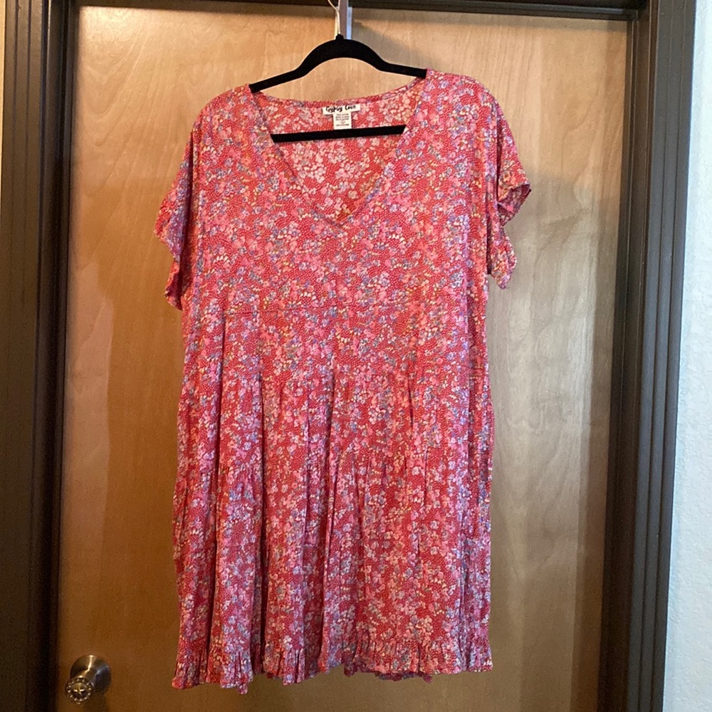 Gypsy Love red floral dress; size L